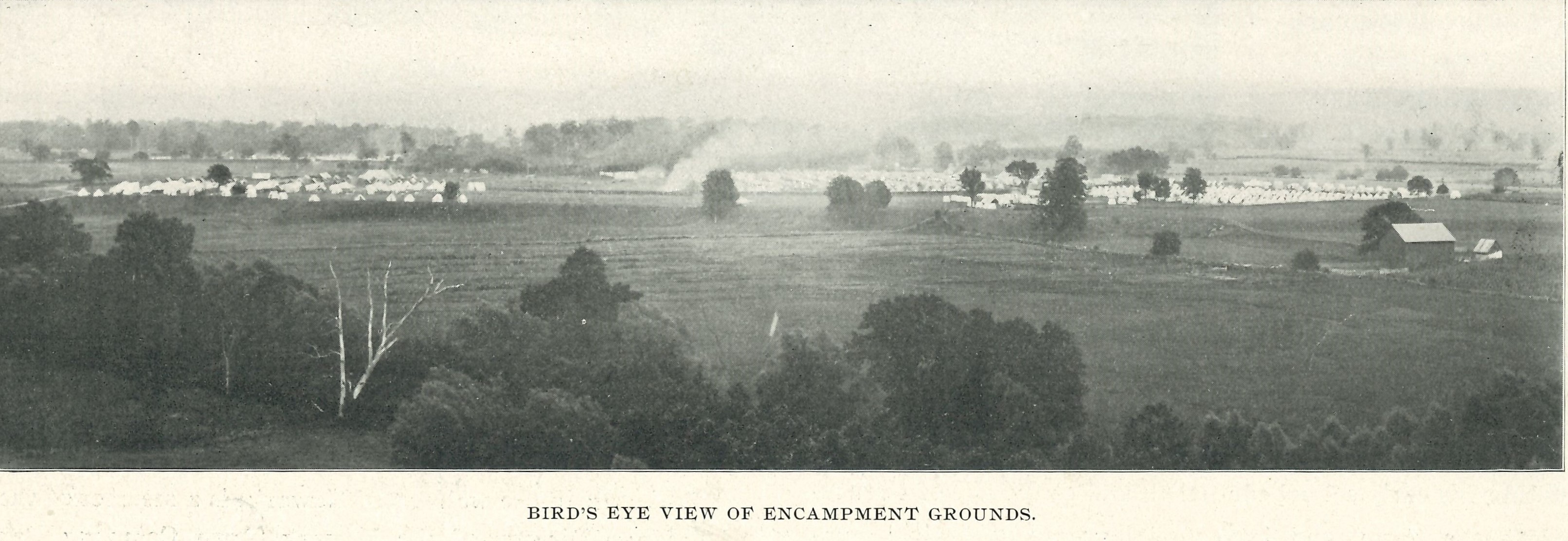 Panoramic photograph of Camp McKinley around 1903.  From the Photographic History of Newark and Licking Co.