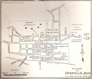 A map of Granville in 1939.