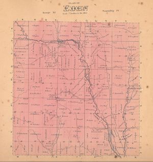  Map of Eden Township from 1866 Atlas of Licking County.