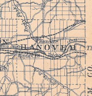  Detail of Hanover Township from map of Licking County found in Hill's History of Licking County from 1881.
