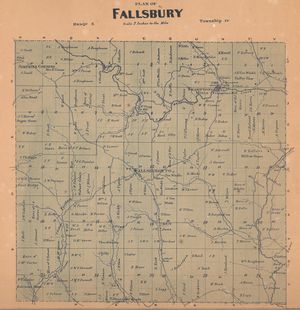  Map of Fallsbury Township from 1866 Atlas of Licking County.