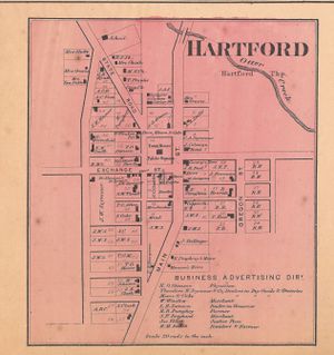  Detail of Hartford Village from 1866 Atlas of Licking County.