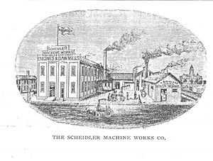 A drawing of Scheidler Machine Works from 1903.